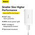 Baseus Travel Charger GaN5 Pro Fast Wall Charger, C+C+U, QC, AFC, PD 65W with Type-C to Type-C (100W) Cable 1m, White
